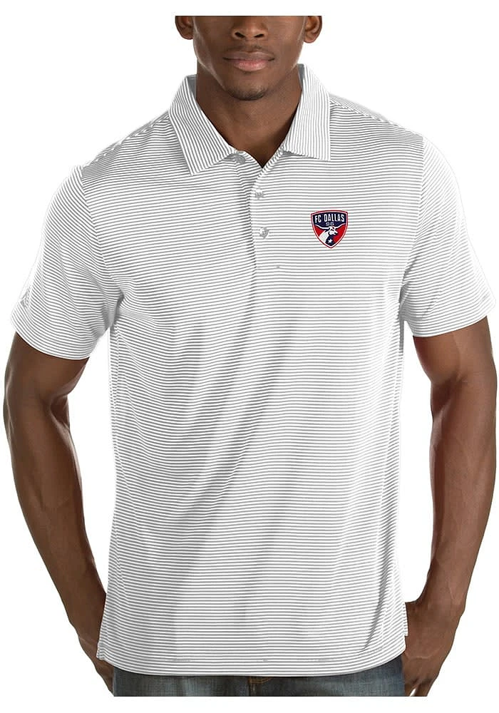 Antigua FC Dallas Mens White Quest Short Sleeve Polo