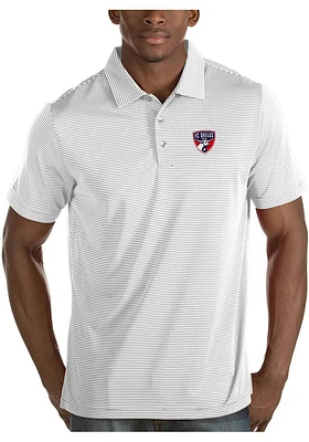 Antigua FC Dallas Mens White Quest Short Sleeve Polo