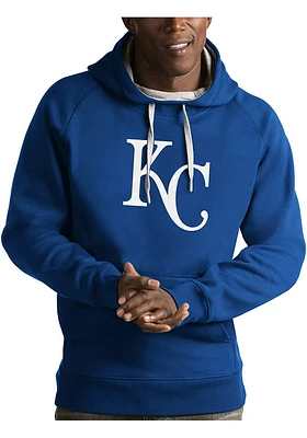 Antigua Kansas City Royals Mens Blue Victory Logo Long Sleeve Hoodie