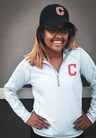 Antigua Cleveland Guardians Womens White Tempo Qtr Zip Pullover