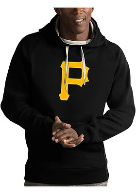 Antigua Pittsburgh Pirates Mens Black Victory Logo Long Sleeve Hoodie