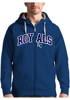 Antigua Kansas City Royals Mens Blue Victory Wordmark Long Sleeve Full Zip Jacket