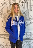 Antigua Kansas City Royals Mens Blue Victory Wordmark Long Sleeve Full Zip Jacket