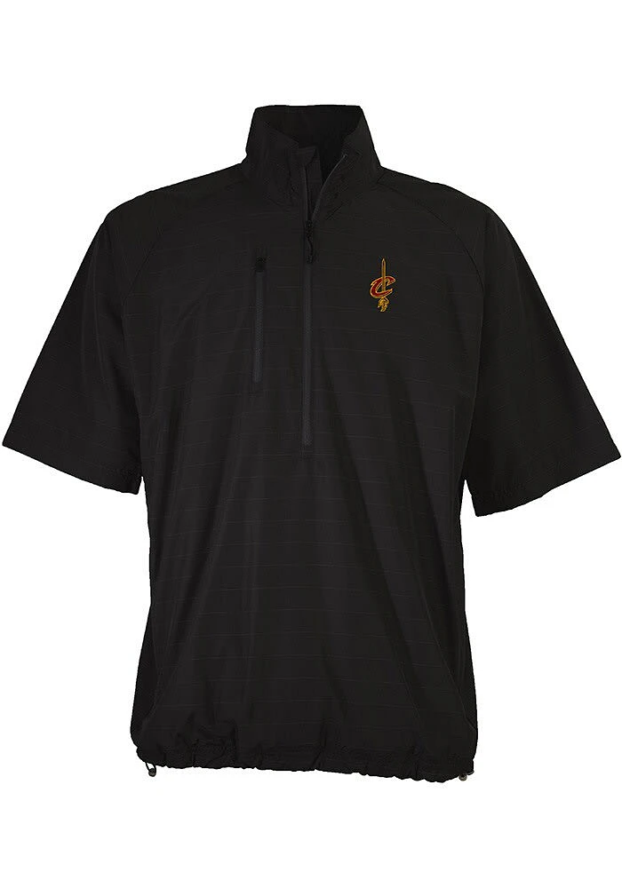 Antigua Cleveland Cavaliers Mens Black Cyclone Short Sleeve Qtr Zip