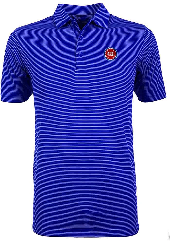 Antigua Detroit Pistons Mens Blue Quest Short Sleeve Polo