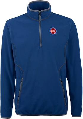 Antigua Detroit Pistons Mens Blue Ice Long Sleeve Qtr Zip Pullover