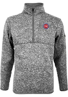 Antigua Detroit Pistons Mens Grey Fortune Long Sleeve Qtr Zip Pullover