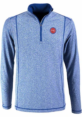 Antigua Detroit Pistons Mens Blue Tempo Long Sleeve Qtr Zip Pullover