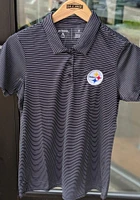 Antigua Pittsburgh Steelers Womens Black Quest Short Sleeve Polo Shirt