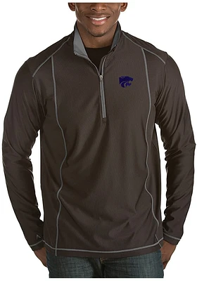 Antigua K-State Wildcats Mens Black Tempo Long Sleeve Qtr Zip Pullover