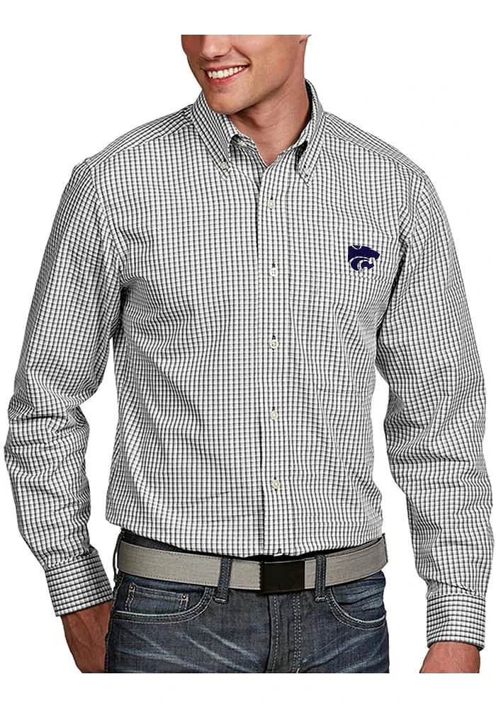 Antigua K-State Wildcats Mens White Associate Long Sleeve Dress Shirt
