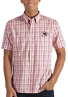 Antigua Kansas City Chiefs Mens Red Crew Short Sleeve Dress Shirt