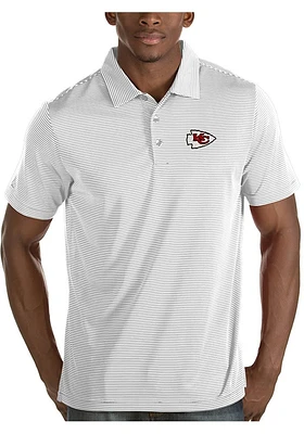 Antigua Kansas City Chiefs Mens White Quest Short Sleeve Polo