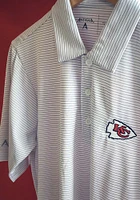 Antigua Kansas City Chiefs Mens White Quest Short Sleeve Polo