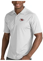 Antigua Kansas City Chiefs Mens White Inspire Short Sleeve Polo