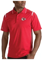 Antigua Kansas City Chiefs Mens Red Merit Short Sleeve Polo