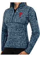 Antigua Philadelphia Phillies Womens Navy Blue Fortune Qtr Zip