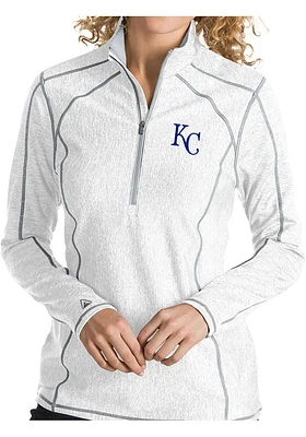 Antigua Kansas City Royals Womens White Tempo Qtr Zip Pullover