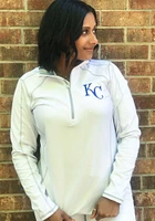 Antigua Kansas City Royals Womens White Tempo Qtr Zip Pullover