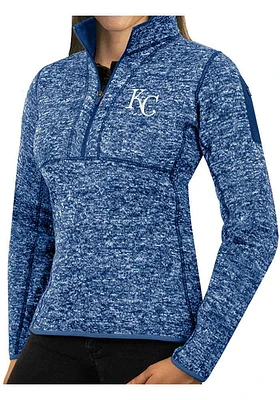 Antigua Kansas City Royals Womens Blue Fortune Qtr Zip