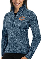 Antigua Chicago Bears Womens Navy Blue Fortune Qtr Zip