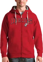 Antigua Cincinnati Reds Mens Red Victory Wordmark Long Sleeve Full Zip Jacket