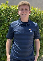 Antigua Kansas Jayhawks Mens Navy Blue Compass Tonal Stripe Short Sleeve Polo