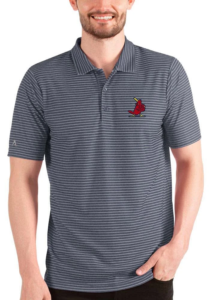 Antigua St Louis Cardinals Mens Navy Blue Esteem Short Sleeve Polo