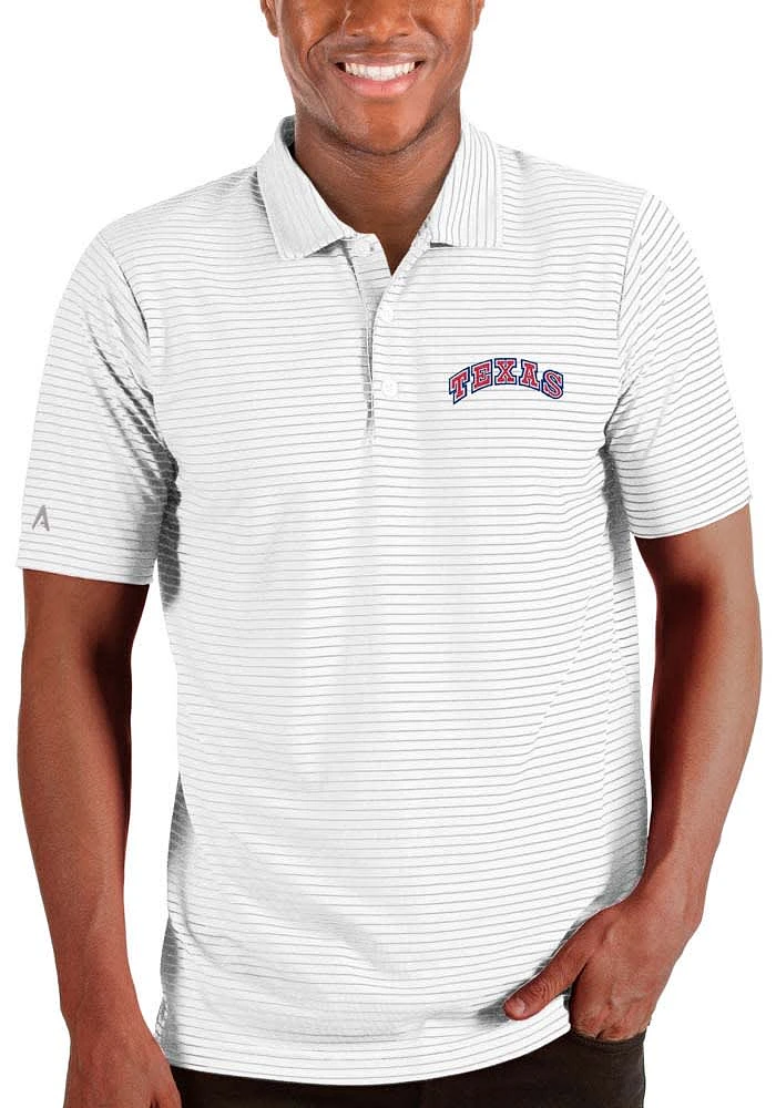Antigua Texas Rangers Mens White Esteem Short Sleeve Polo