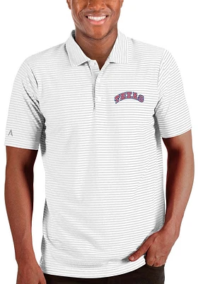 Antigua Texas Rangers Mens White Esteem Short Sleeve Polo