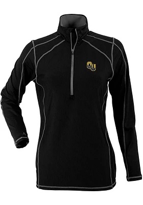 Antigua Oakland University Golden Grizzlies Womens Black Tempo Qtr Zip Pullover
