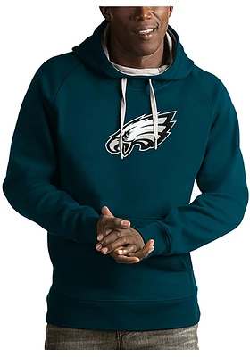Antigua Philadelphia Eagles Mens Teal Full Front Victory Long Sleeve Hoodie