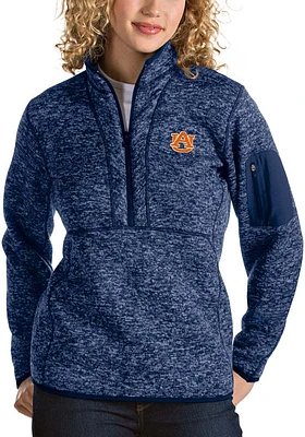 Antigua Auburn Tigers Womens Navy Blue Fortune Qtr Zip