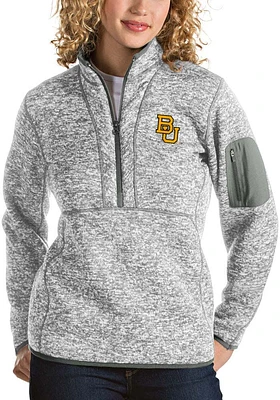 Antigua Baylor Bears Womens Grey Fortune Qtr Zip