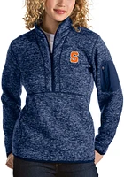 Antigua Syracuse Orange Womens Navy Blue Fortune Qtr Zip