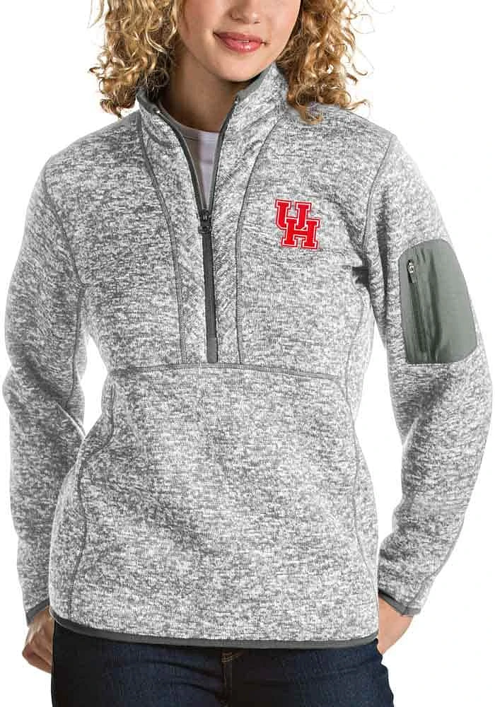 Antigua Houston Cougars Womens Grey Fortune Qtr Zip