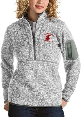 Antigua Washington State Cougars Womens Grey Fortune Qtr Zip