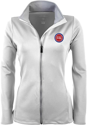 Antigua Detroit Pistons Womens White Leader Medium Weight Jacket