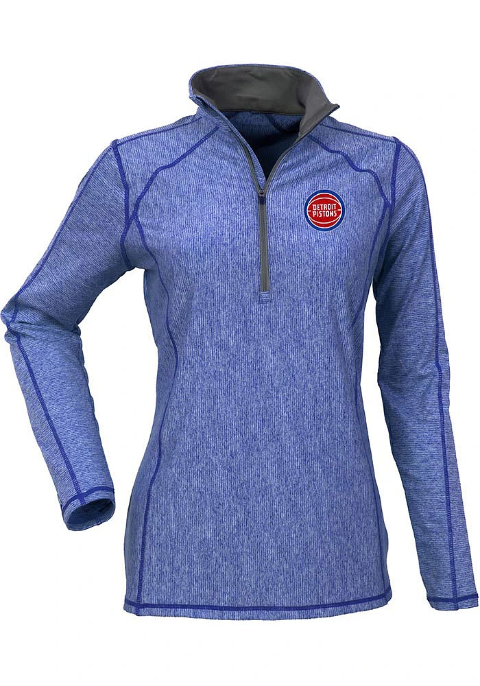 Antigua Detroit Pistons Womens Blue Tempo Qtr Zip Pullover