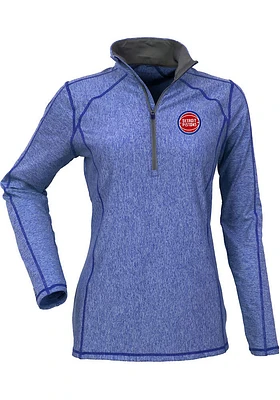 Antigua Detroit Pistons Womens Blue Tempo Qtr Zip Pullover