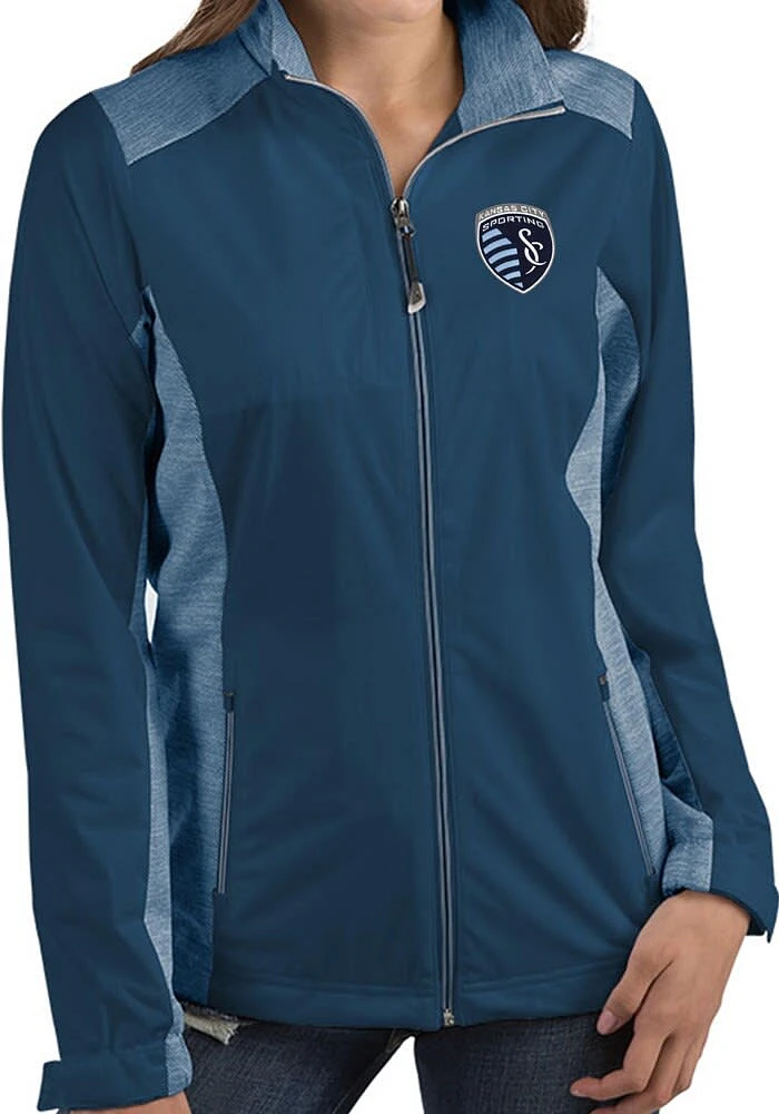 Antigua Sporting Kansas City Womens Navy Blue Revolve Medium Weight Jacket