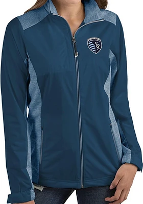 Antigua Sporting Kansas City Womens Navy Blue Revolve Medium Weight Jacket
