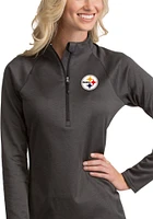 Antigua Pittsburgh Steelers Womens Black Shield Qtr Zip Pullover