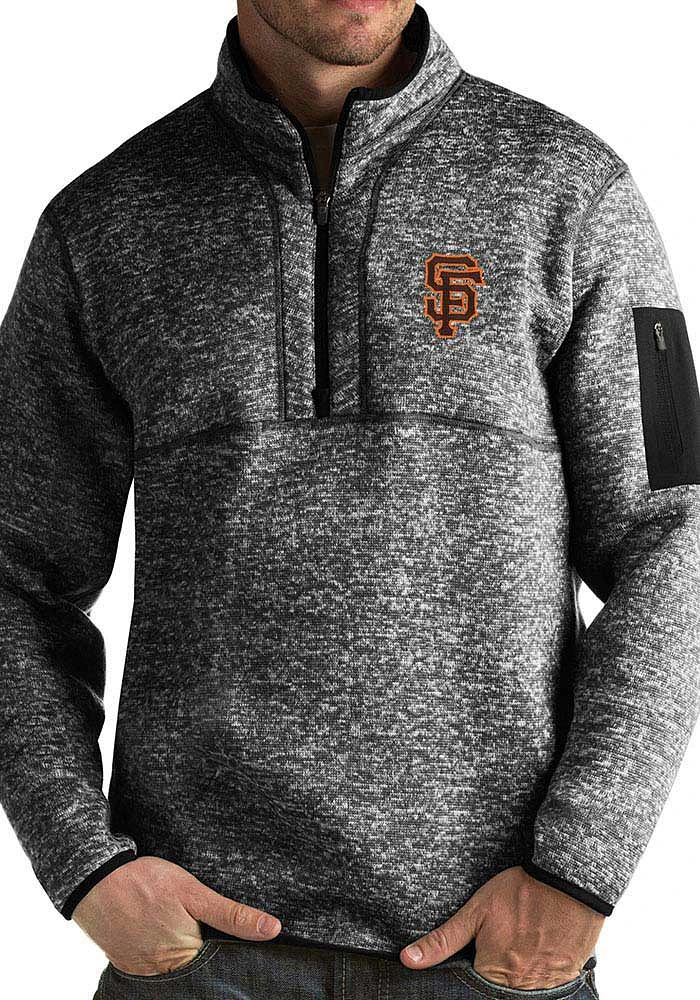 Antigua San Francisco Giants Mens Fortune Long Sleeve Qtr Zip Pullover