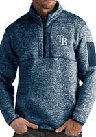 Antigua Tampa Bay Rays Mens Navy Blue Fortune Long Sleeve Qtr Zip Pullover