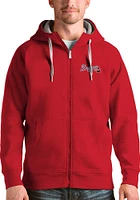Antigua Atlanta Braves Mens Red Victory Long Sleeve Full Zip Jacket