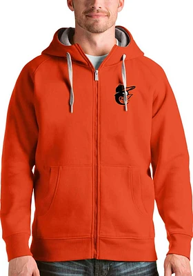 Antigua Baltimore Orioles Mens Orange Victory Long Sleeve Full Zip Jacket