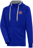 Antigua Chicago Cubs Mens Blue Victory Long Sleeve Full Zip Jacket
