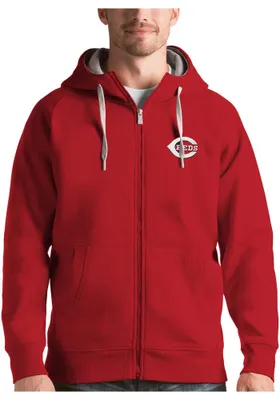 Antigua Cincinnati Reds Mens Red Victory Logo Long Sleeve Full Zip Jacket