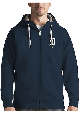 Antigua Detroit Tigers Mens Navy Blue Victory Logo Long Sleeve Full Zip Jacket